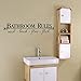 5x23inch Removable DIY Black Vinyl Quotes Wall Stickers Lettering Art Bathroom Rules Wash Brush Floss Flush Wall Decals Education Murals Decor for Home Wall Kids Bathroom Toilet Nursery School