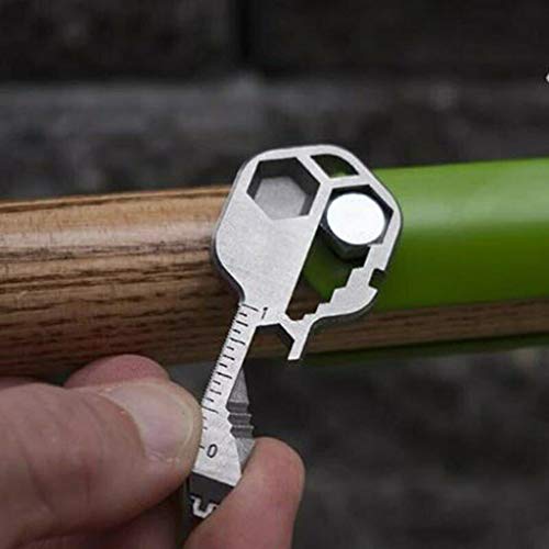 Keychain Multi- Tool 16-in-1Key Tool - Stainless Steel Tactical tools: Bottle Opener, Sharp Blade, Screwdriver, Ruler,trowel & Wrench Set - Original Ultimate Everyday Carry Multi Tool