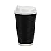 Nicole Home Collection Double-Walled Insulated Ripple Paper Disposable Cups With Lids For Hot Beverage, Pack of 30 Coffee Cups, 16 oz, Black
