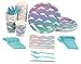 Disposable Dinnerware Set - Serves 24 - Dolphin Party Supplies for Kids Birthdays Includes Plastic Knives, Spoons, Forks, Paper Plates, Napkins, Cups