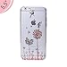 Urberry Iphone 6s Plus/6plus Case, [Crystal TPU Flowe Carved Design] Cover, 3d Bling Diamond Case for Iphone 6plus/ 6s Plus with a Free Screen Protector