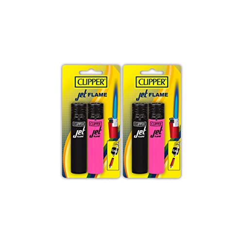 Clipper Lighter Jet Flame 2 pk Blister 4 Lighters Safe Butane