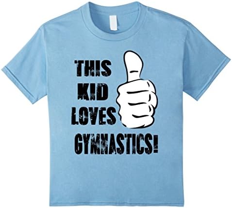 unisex-child This Kid Loves Gymnastics T-shirt Kids Boys Girls Child  12 Baby Blue