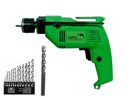 CAMEL BRAND 13mm 500w Electric Drill Machine with 13PcsMetal/wood Drill Bit & 1Pc Wall bit