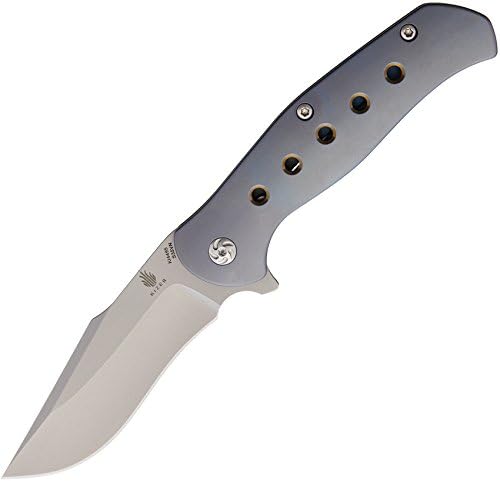 Kizer Flipper Knives CPM-S35VN Blade and Titanium Handle Folding Camping Blue Knife with Clip,Lancer2 Ki4495