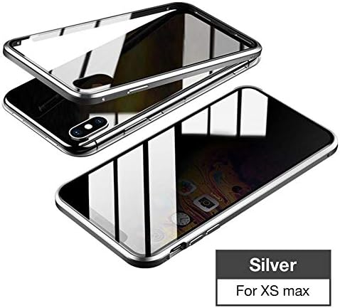 for iPhone XS max Case Cover with Screen Protector, Anti-Peek Full Body Protection Slim Fit Shell, Magnetic Adsorption Technology, Clear Glass Back, Support Wireless Charging Mobile Phone Case