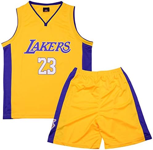 XJHSO Little Boys Basketball Jersey Retro Jersey Athletics Set 2-Piece Basketball Tank Top and Shorts Set