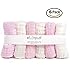 Blue Ivy Baby Muslin Washcloths - Set of 6 | Premium 100% Soft Natural Muslin Cotton for Sensitive Skin | Eco-Friendly Reusable Baby Wipes