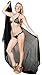 LA LEELA Women's Beachwear Summer Bandeau Sarong Coverups Beach Pareo Wraps Slit Swim Cover Up Bottom One Size Plus Black_V433