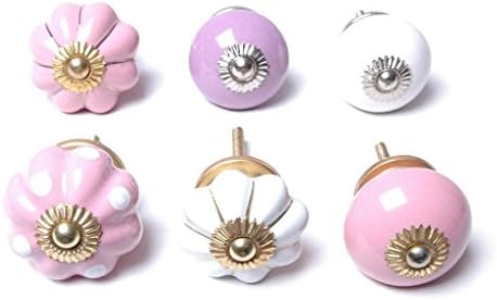 Glitknob 28 X Mixed Pink And White Ceramic Cupboard Knobs Kitchen Pulls Cabinet (Maharaja-104)