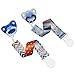 Liname Pacifier Clip for Boys with BONUS eBook - 3 Pack Gift Packaging - Premium Quality & Unique Design - Pacifier Clips Fit ALL Pacifiers & Soothers - Perfect Baby Gift