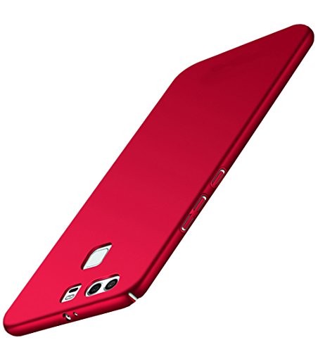 Huawei P9 Plus Case, Thin Slim Shock Absorption Full Protective Frosted Matte Hard Cell Phone Case Cover for Huawei P9 Plus (Red)
