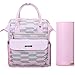 mommore Fashion Baby Diaper Backpack Travel Nappy Tote Bag Roomy Changing Backpack with Changing Pad for Baby Care, Pink