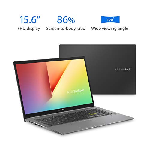 ASUS VivoBook S15 S533 Thin and Light Laptop, 15.6” FHD, Intel Core i5-10210U CPU, 8GB DDR4 RAM, 512GB PCIe SSD, Windows 10 Home, S533FA-DS51, Indie Black