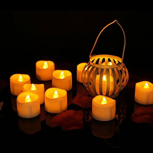 Onlyhome Battery Operated LED Tea Lights, Pack of 24, Flickering Flameless Candles with Warm White Flickering Bulb light, Small Electric Fake Tea Candle Realistic for Wedding, Table, Gift,Outdoor - Thumbnail 2
