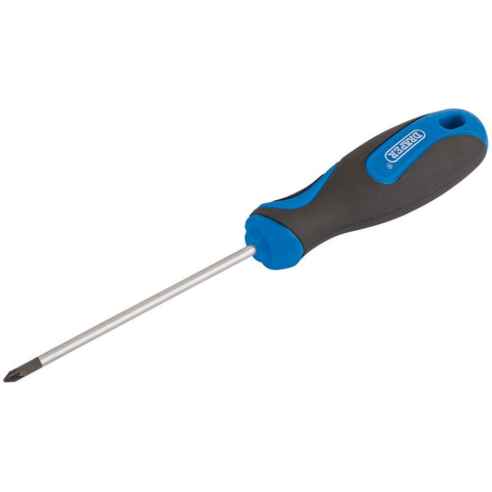 Draper 48925 Number 0 PZ Type Screwdriver with Soft Grip Handle, 75mm , Blue