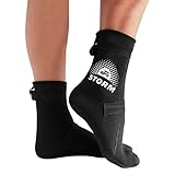 BPS 'Storm Elite Sock' Neoprene Diving Wetsuit Socks - For Men and Women - Socks for Snorkeling, Beach Volleyball, Surfing, Scuba Diving, Fin Socks - High Cut (Black/White, Small)