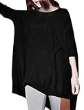 Allegra K Women Dolman Sleeves Round Neck Oversized Tunic Top
