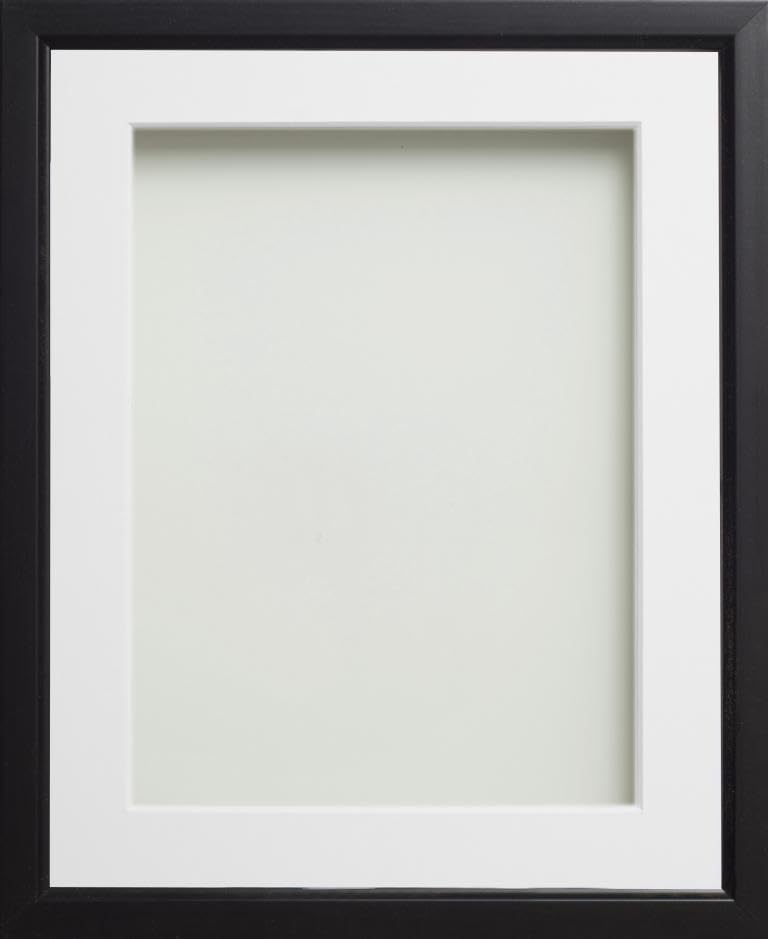 Frame Company Drayton Range Black Frame with White Mount, 14x11 for A4 *Choice of Sizes* Fitted with Real Glass