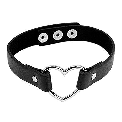 Vintage Collar Punk Goth Emo Heart Leather Choker Necklace