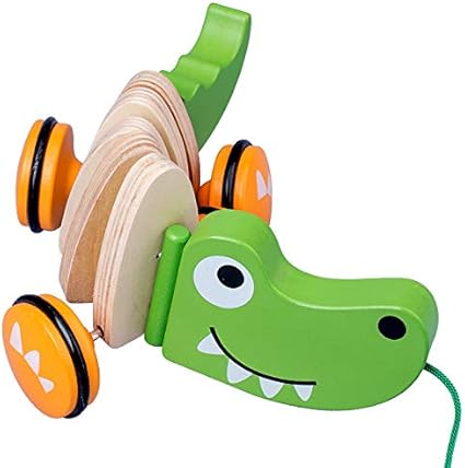 Amazon Co Jp 木のおもちゃ 引っ張るおもちゃ 犬 おさんぽワニさん プルトイ お散歩 木製 型はめ幼児 脳 活性化 玩具 誕生日プレゼント 出産祝い ワニ おもちゃ