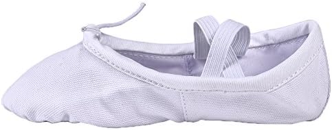 YYXR Big Kid Girls Kids Classic White Canvas split-sole Ballet Slippers Dance Gymnastics Yoga Shoes Flats US Size 4.5M