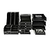 KINGFOM Office Desk Organizer Set 8PCS Office Supply Synthetic Leather Including Desk Organizer,File Cabinet,File Rack,Desk Drawer,Pen Holder,Memo Paper Holder, Crystal Ashtray and Tissue Box Holder