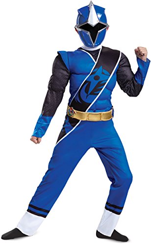 Boys Ninja Steel Blue Ranger Muscle Costume