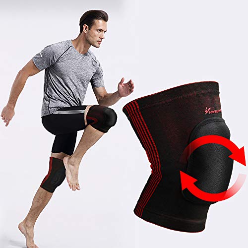 image for Powsure Volleyball Knee Pads, Thick Sponge Anti-Slip Protective Basket