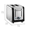 Dualit Architect 2 Slice Toaster | Brushed Stainless Steel with Black Trim | Extra-Wide Slots – Peek and Pop Function…