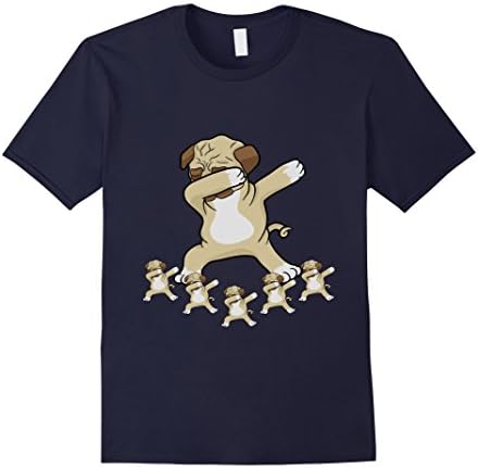 Mens Dabbing Pug T-Shirt Funny Party Dab Gift Medium Navy