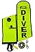DiveSmart 4ft Scuba Diving Open Bottom Surface Marker Buoy (SMB) Kit with 100ft Finger Spool ABS Dive Reel, High Visibility Surface / Signal Marker, Whistle