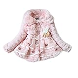 Weixinbuy Kids Girls Faux Fur Fleece Lapel Coat Winter Warm Jacket
