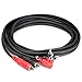 HOSA CRA-202DJ Stereo RCA to Right-Angle Stereo RCA Cable with Ground Wire, 2 meter