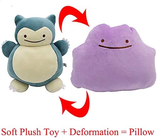 PampasSK Stuffed & Plush Animals - Snorlax Pikachu Ditto Metamon Inside-Out Cushion Plush Bag Purse New Dual-use Pillow Stuffed Plush Doll Figure Toys 1 PCs