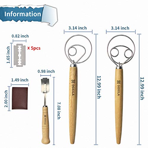 Danish Dough Whisk, DOXILA 3 Pack of Premium Stainless Steel Danish