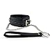 Leather Choker Collar Soft Fur Lining Necklace and Leash For Women Men