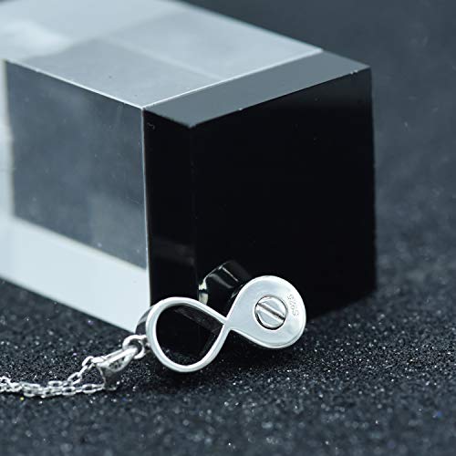 BEILIN Pet Paw Print Cremation Jewelry S925 Sterling Silver Keepsake Memorial Urn Necklace for Ashes w/Funnel Filler Kit (Infinity) - Thumbnail 3