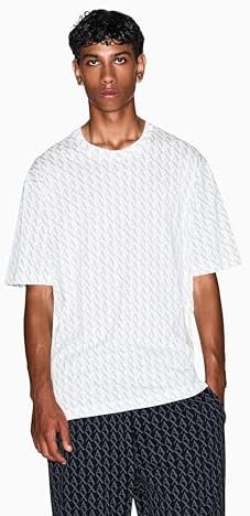 Men's Essential, All Over Logo,Regular Fit,White,L