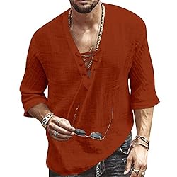 Men's Fashion Shirt Short Sleeve Beach V-Neck