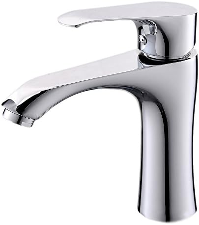 Heselian Designers Single Handle Silver Polished Chrome Basin Sink Vessel Stainless Steel Bathroom Taps,Basin Sink Taps