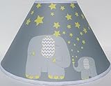 Yellow Elephant Lamp Shades / Elephant Nursery Decor with Stars and Moon