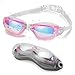 Letsfit Swim Goggles, No Leaking Anti-Fog Indoor Outdoor Swimming Goggles with UV Protection Mirrored Clear Lenses for Adult Women Men Youth Kids