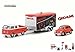 GREENLIGHT 1:64 HOLLYWOOD - HITCH & TOW 3 - GREMLINS - 1972 VOLKSWAGEN T2 TYPE 2 DOUBLE CAB PICKUP - 1967 VOLKSWAGEN BEETLE - ENCLOSED CAR TRAILER DIECAST 31030-A