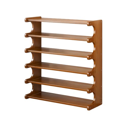 Zapatera Organizador, 6 Niveles, Con Capacidad Para 20-24 Pares de Zapatos, Zapatero de Bambú, Ideal Para Pasillos, Corredores y Entradas, 68 * 20 * 82CM