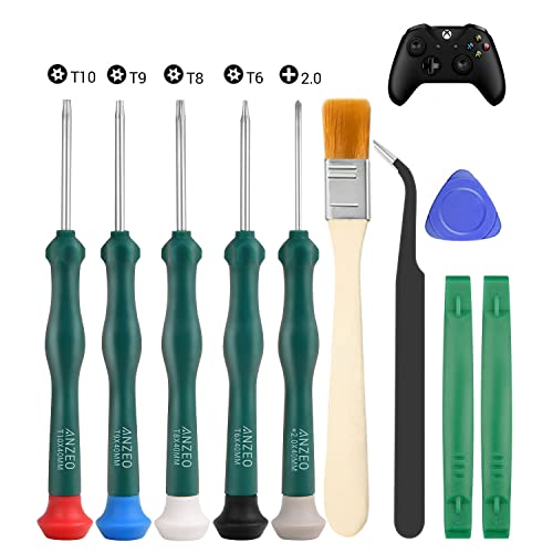 JAOYSTII 9-in-1 Torx-Sicherheits-Schraubendreher-Set, Xbox One/PS3/PS4/PS5 Controller-Reparaturwerkzeug-Set, inklusive Bürste, Pinzette und Öffnungswe