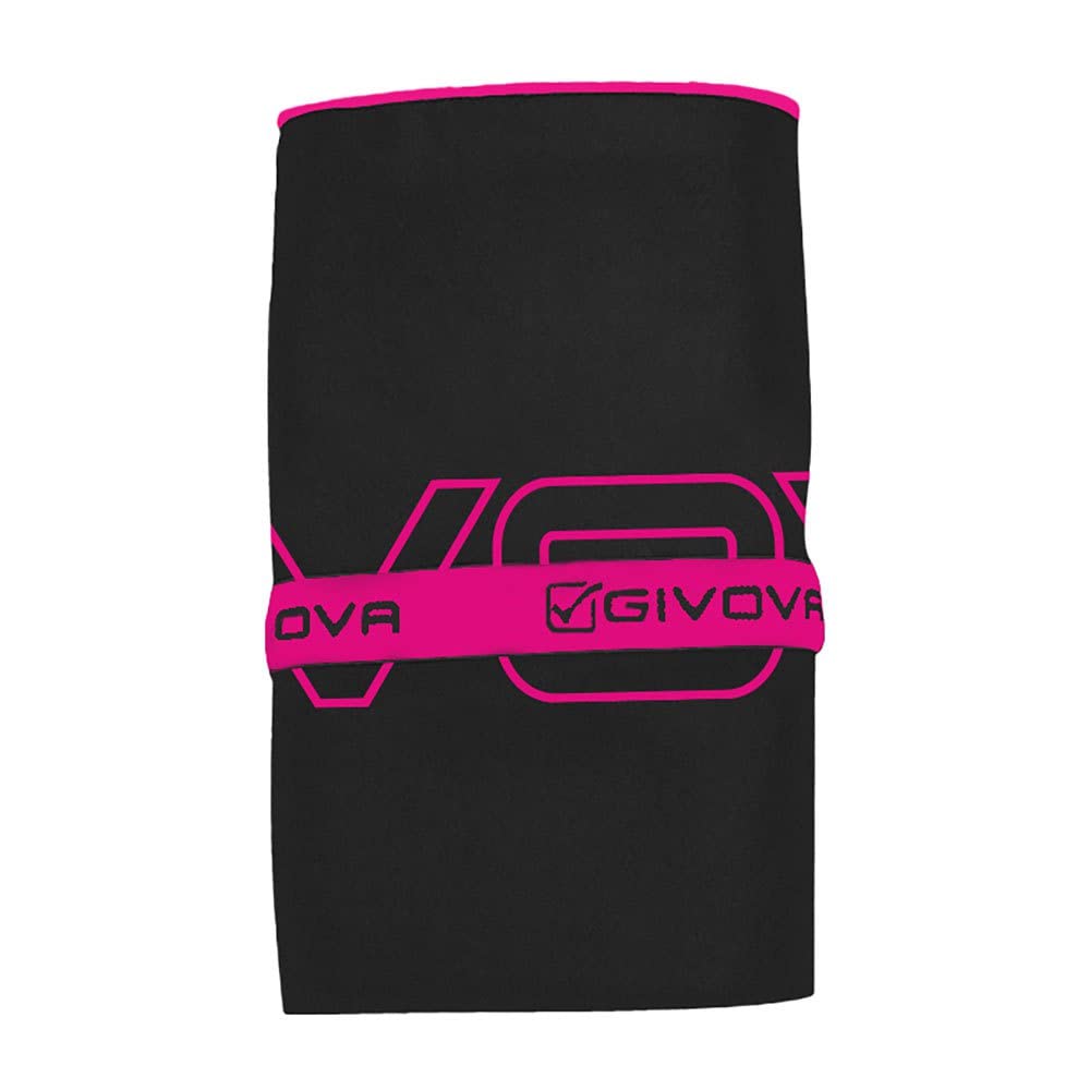 Givova BIG MICROFIBER TOWEL 80 * 165 BLACK/FLUORESCENT FUCHSIA ONE SIZE