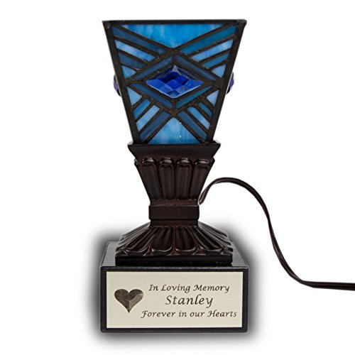 Mission Style Stained Glass Tiffany Stained Glass Memory Lamp Indigo