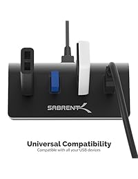 Sabrent Premium   Hub USB 3.0 de 4 puertos de aluminio para iMac, MacBook, MacBook Pro, MacBook Air, Mac Mini, o cualquier PC [negro] 5 V 4 A Adaptador de corriente incluido (HB MC3B PS 5V4A)