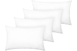 YIYEA Pillow Cases Standard Size Set of 4, Ultra Soft Double Brushed Microfiber Pillowcases, Envelope Closure, Shrinkage and Fade Resistant, Pillows Not Included (20"x26", White)